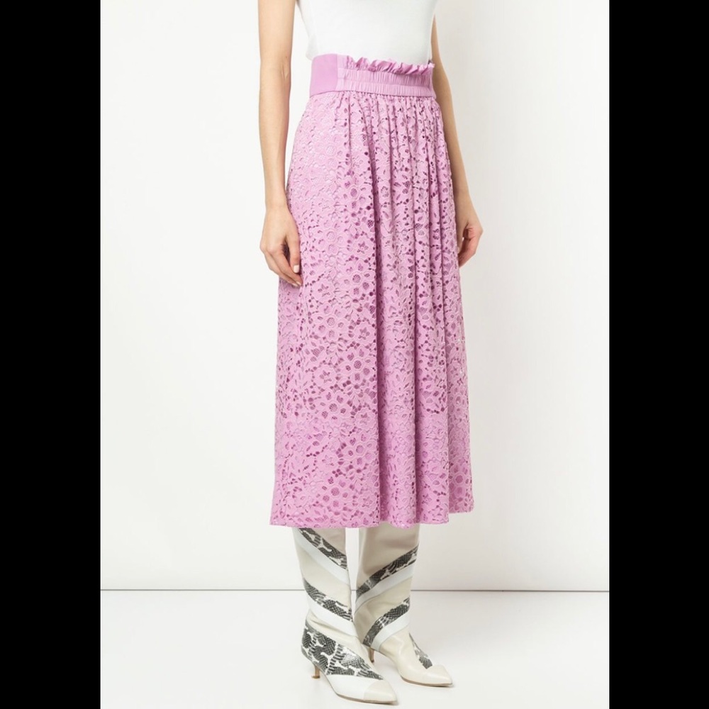 NWOT TIBI Midi Lace Lilac Skirt SZ 4